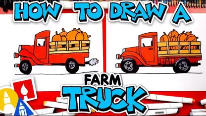 آموزش نقاشی به کودکان - کدو تنبل یک کامیون با رنگ آمیزی