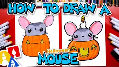 آموزش نقاشی به کودکان - یک موش هالووین با رنگ آمیزی