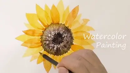 آموزش نقاشی برای مبتدیان - نحوه کشیدن گل آفتابگردان