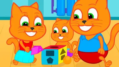کارتون خانواده گربه با داستان - پازل رنگین کمانی