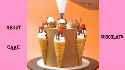 تزیین کیک شکلاتی به شکل بستنی در یک نگاه
