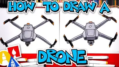 آموزش نقاشی به کودکان - هواپیمای بدون سرنشین با رنگ آمیزی