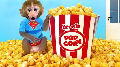 برنامه کودک بچه میمون - پاپ کورن رنگین کمانی برای سرگرمی
