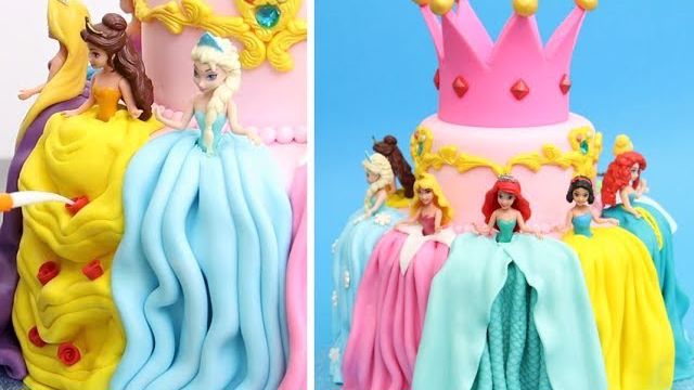 اموزش تزیین کیک دخترانه برای تولد در خانه