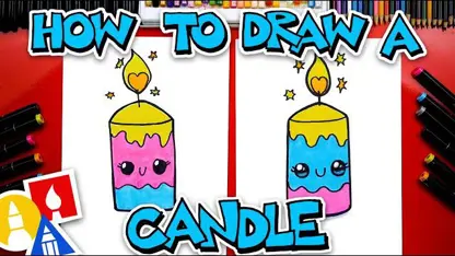 آموزش نقاشی به کودکان - شمع خنده دار با رنگ آمیزی
