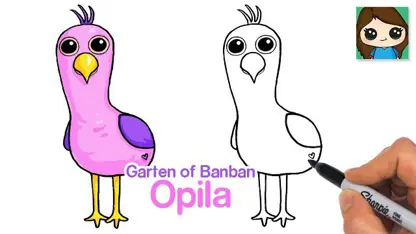 آموزش نقاشی به کودکان - ترسیم پرنده اوپیلا با رنگ آمیزی