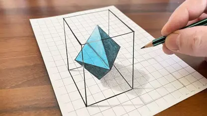 آموزش نقاشی سه بعدی برای مبتدیان - نحوه ترسیم هشت ضلعی