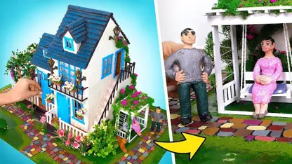 ساخت خانه مقوایی با باغ برای سرگرمی در خانه