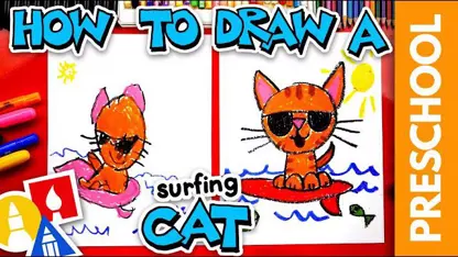 آموزش نقاشی به کودکان - گشت و گذار گربه با رنگ آمیزی