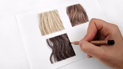 آموزش نقاشی با مداد رنگی برای مبتدیان - نحوه کشیدن مو
