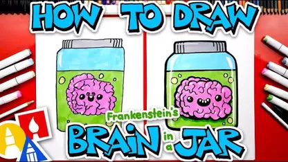 آموزش نقاشی به کودکان - مغز فرانکنشتاین با رنگ آمیزی