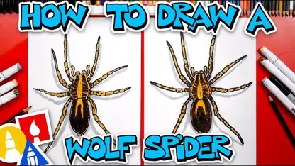 آموزش نقاشی به کودکان - نحوه عنکبوت گرگ با رنگ آمیزی