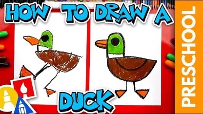 آموزش نقاشی به کودکان - نحوه کشیدن اردک با رنگ آمیزی