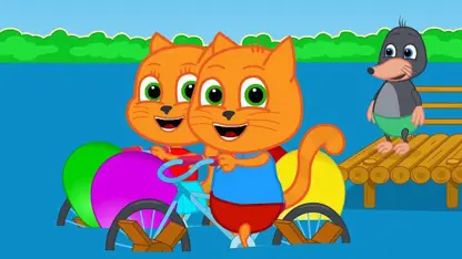 کارتون خانواده گربه این داستان - کارتون دوچرخه آبی رنگین کمان