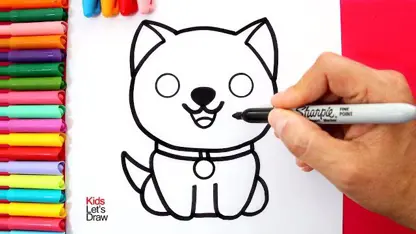 نقاشی کودکانه - توله سگ در چند دقیقه