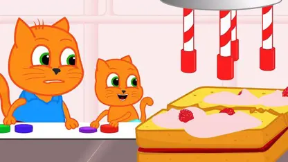 کارتون خانواده گربه با داستان - تولید کیک