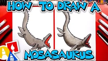 نقاشی به کودکان - دایناسور mosasaurus با رنگ آمیزی