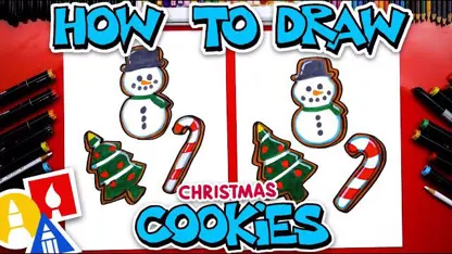 آموزش نقاشی به کودکان - کوکی های کریسمس بار نگ امیزی