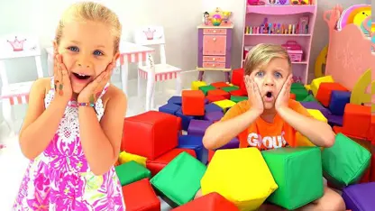 دیانا و روما با داستان - یادگیری رنگها با مکعب های اسباب بازی