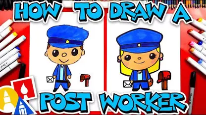 آموزش نقاشی به کودکان "پستچی" در چند دقیقه