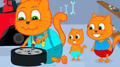 کارتون خانواده گربه با داستان - تعمیر دریل