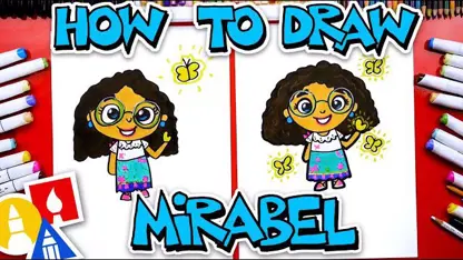 آموزش نقاشی به کودکان - کشیدن maribel با رنگ آمیزی