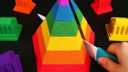 آموزش شن بازی کودکان "ساخت هرم های رنگی"