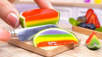 ترفند آشپزی مینیاتوری کیک - تزیین ژله میوه ای