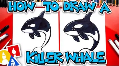 آموزش نقاشی به کودکان - ترسیم نهنگ قاتل با رنگ آمیزی