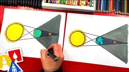 آموزش نقاشی به کودکان - نمودار ماه گرفتگی با رنگ آمیزی