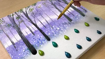 آموزش نقاشی برای مبتدیان - جنگل گل اسطوخودوس