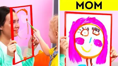 ترفندهای خلاقانه - ایده هایی برای نقاشی کودکان با پدر و مادر