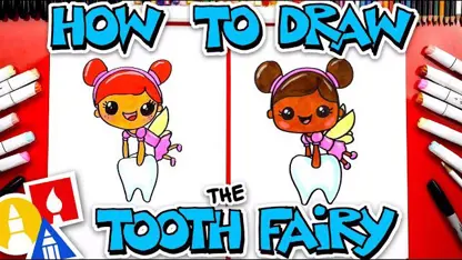 آموزش نقاشی به کودکان - نحوه رسم پری دندان با رنگ آمیزی