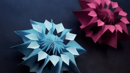اموزش اوریگامی ساخت "دانه های برفی" در چند دقیقه