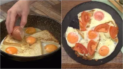 طرز تهیه تارت تخم مرغ با گوجه فرنگی برای صبحانه