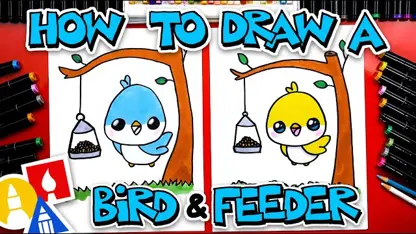 آموزش نقاشی به کودکان - نحوه ترسیم پرنده با رنگ آمیزی