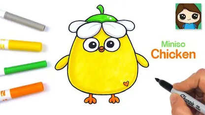 آموزش نقاشی به کودکان - یک مرغ زرد آسان با رنگ آمیزی