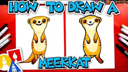 آموزش نقاشی به کودکان - کارتون meerkat با رنگ آمیزی