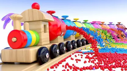 آموزش رنگ ها به کودکان - قطار پر از توپ