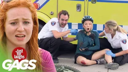 دوربین مخفی خنده دار "دوچرخه سوار زخمی" در چند دقیقه