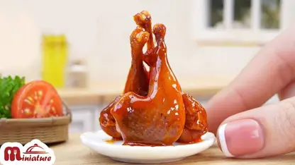آشپزی مینیاتوری - مرغ سیر عسلی برای سرگرمی