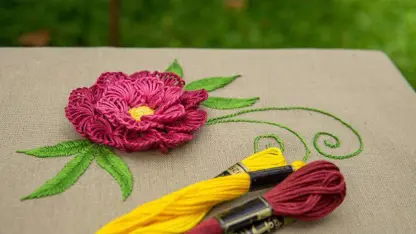آموزش گلدوزی با دست - طراحی گل تزئینی در یک ویدیو