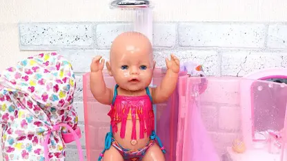 کارتون عروسک بازی این داستان - روال حمام عروسک نوزاد!