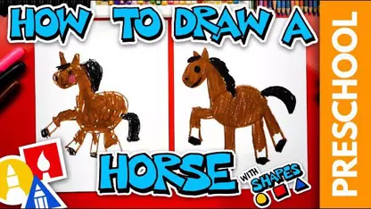 آموزش نقاشی به کودکان - ترسیم یک اسب با رنگ آمیزی