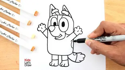 آموزش نقاشی به کودکان - طراحی و نقاشی bingo با رنگ آمیزی