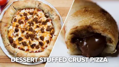 طرز تهیه دسر خوشمزه پر شده از پیتزا در یک ویدیو