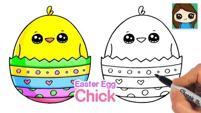 آموزش نقاشی به کودکان - تخم مرغ عید پاک با رنگ آمیزی