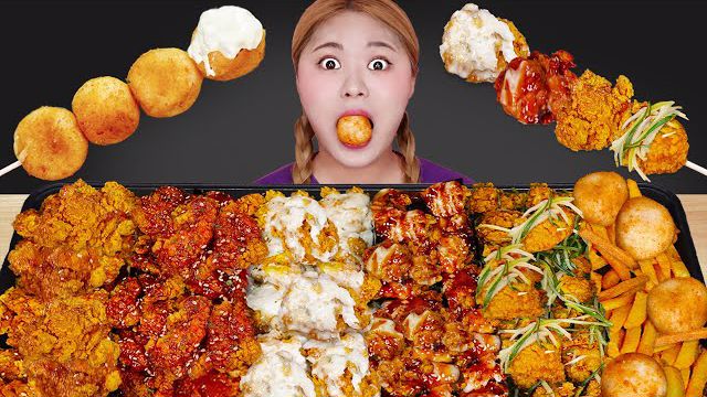 چالش اسمر فود Hiu خوردن مرغ کره ای