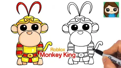آموزش نقاشی به کودکان - یک شاه میمون با رنگ آمیزی