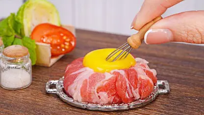 ترفند آشپزی مینیاتوری - بیف پنیری حلقه ای